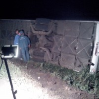Под Омском в ДТП перевернулся автобус с 42 пассажирами