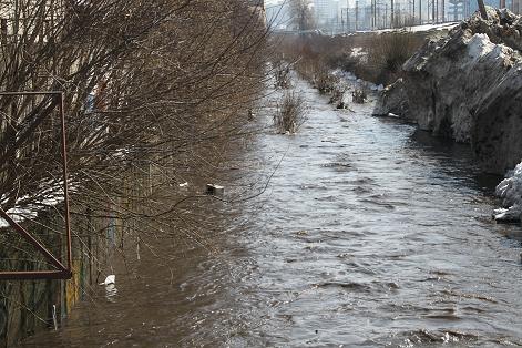 В Киеве река Лыбидь начала выходить из берегов